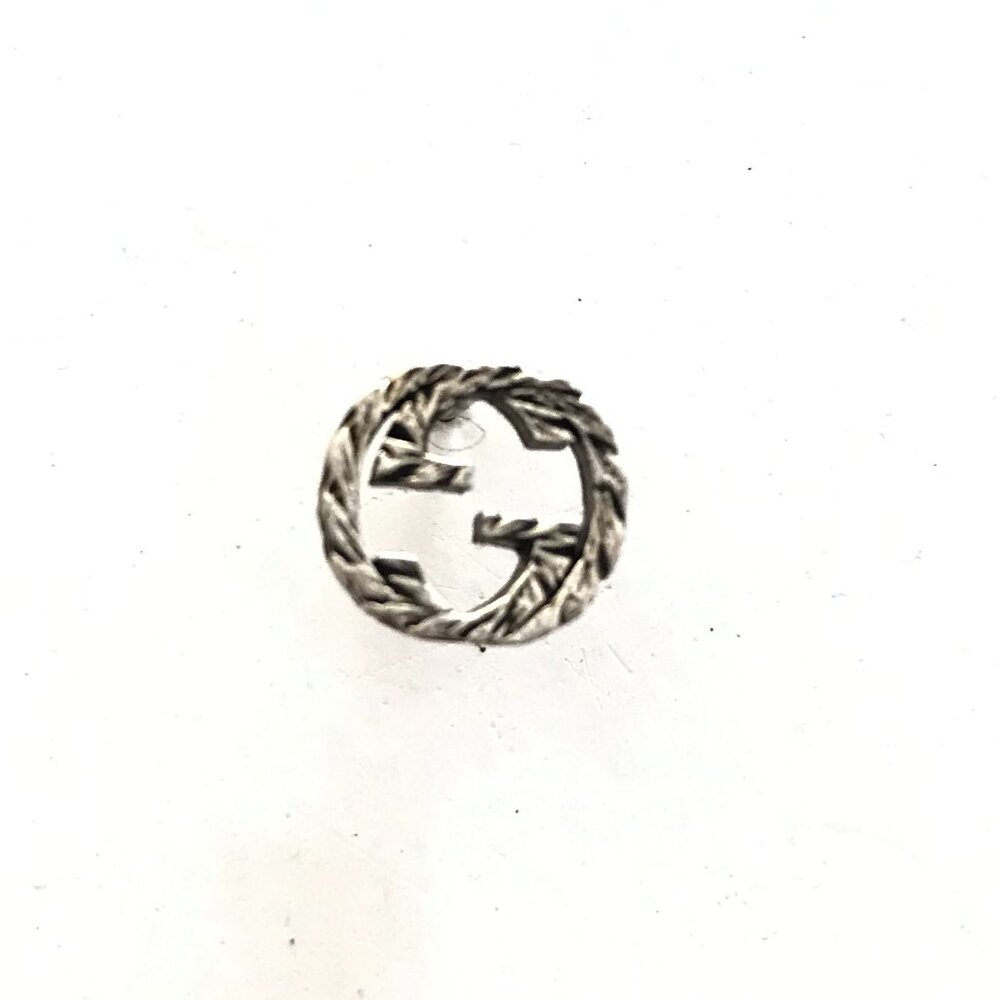 Gucci Interlocking G 10mm Stud Earrings in Aged Silver Womens Set Post Back GG - Picture 8 of 11